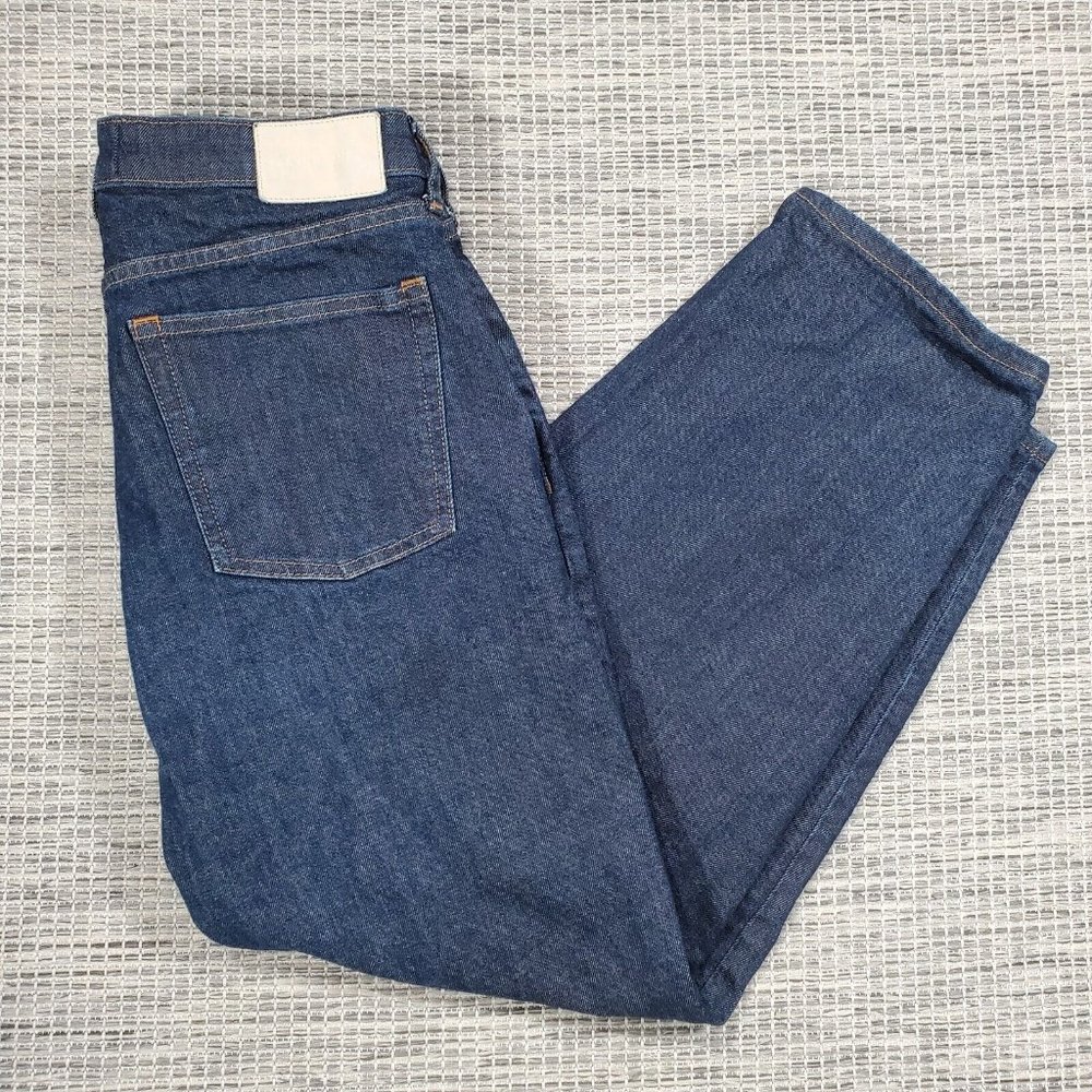 Everlane The Arc Jeans Womens 29 High Rise Dark Wash Balloon Leg Tapered Cropped